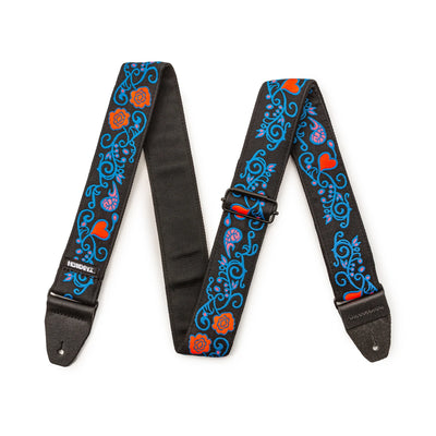 Dunlop JIMI HENDRIX™ BLACKLIGHT MONTEREY BLUE STRAP JH24
