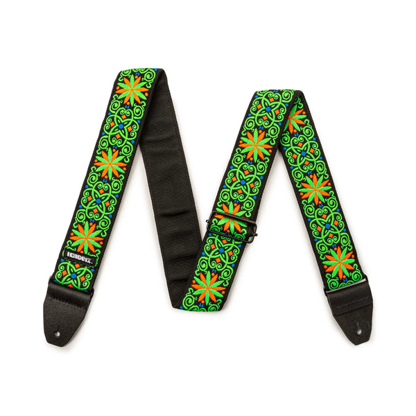 Dunlop JIMI HENDRIX™ BLACKLIGHT FILLMORE GREEN STRAP JH26