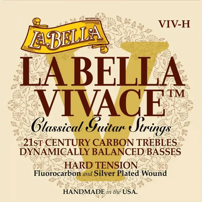 La Bella VIV-H Vivace Fluorocarbon Classical Guitar Strings – Hard Tension