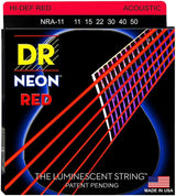 DR NEON Red Acoustic 11-50 Custom Light,3-NRA-11