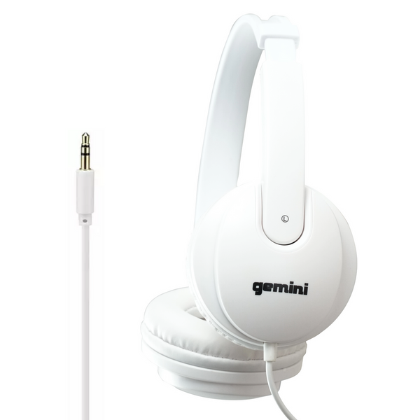 Gemini DJX-200 Professional DJ Headphones WH - Comfortable Studio