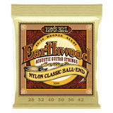 Ernie Ball Earthwood 80/20 Bronze Nylon Ball End Folk/Classical Guitar Strings - Clear & Gold