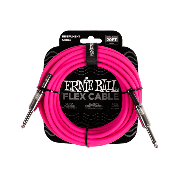 Ernie Ball - Flex Instrument Cable Straight/Straight 20ft - Pink