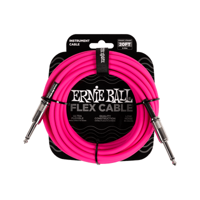 Ernie Ball - Flex Instrument Cable Straight/Straight 20ft - Pink
