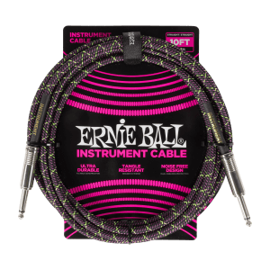 Ernie Ball P06427 Braided Straight Instrument Cable - 10ft - Purple Python