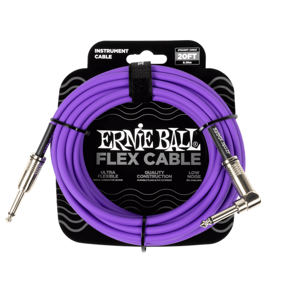 Flex Instrument Cable Straight/Angle 20ft - Purple