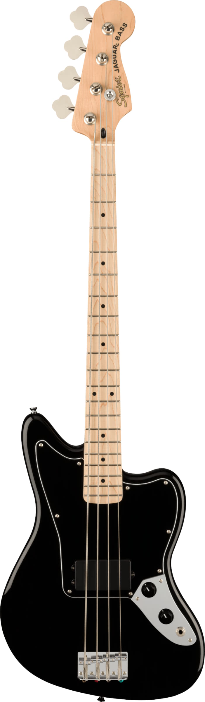 SQUIER Affinity Series Jaguar Bass H, Maple Fing, Black Pickg, Black