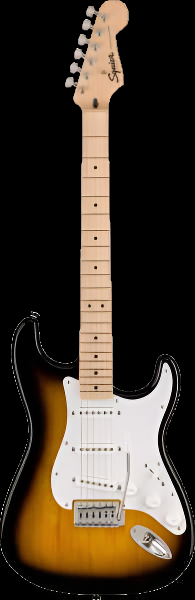 SQUIER Sonic Strat Maple Fing, White Pickg, 2-Color Sunburst