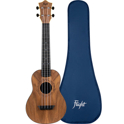 FLIGHT TUC-50 Travel Concert Walnut TRAVEL SERIES