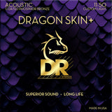 DR DAP-11 DRAGON SKIN+ Coated Phosphor Bronze Acoustic Guitar Strings Custom Light 11-50