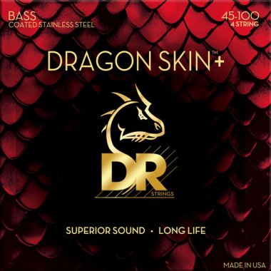 DR DBS-45 Dragon Skin+ Electric Bass Strings Medium 45-105, Full Set