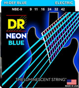 DR Hi-Def Neon Blue K3 Coated Electric Guitar Strings NBE-9 Lite 9-42