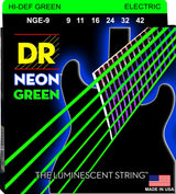 DR Hi-Def Neon Green K3 Coated Nickel Plated Electric Guitar Strings NGE-9 Lite 9-42