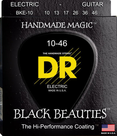 DR K3 Black Beauties Coated Electric Guitar Strings BKE-10 Medium 10-46