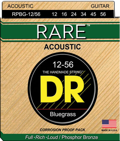 DR Rare Phosphor Bronze Acoustic Guitar Strings RPBG-12/56 Bluegrass 12-56