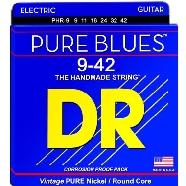 DR Strings Pure Blues PHR-9 Pure Nickel Electric Guitar Strings 9-42