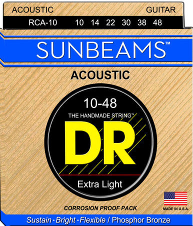 DR Sunbeam Phosphor Bronze Acoustic Guitar Strings RCA-10 Extra Light 10-48