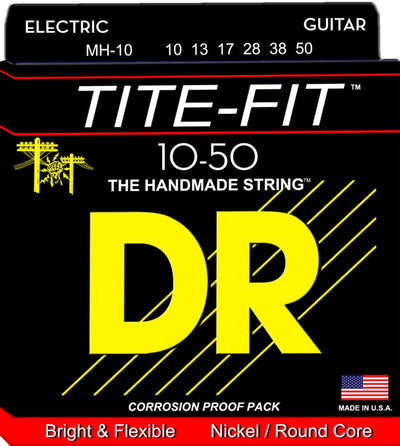 DR Tite-Fit Nickel Plated Electric Guitar Strings MH-10 Med-Hvy 10-50