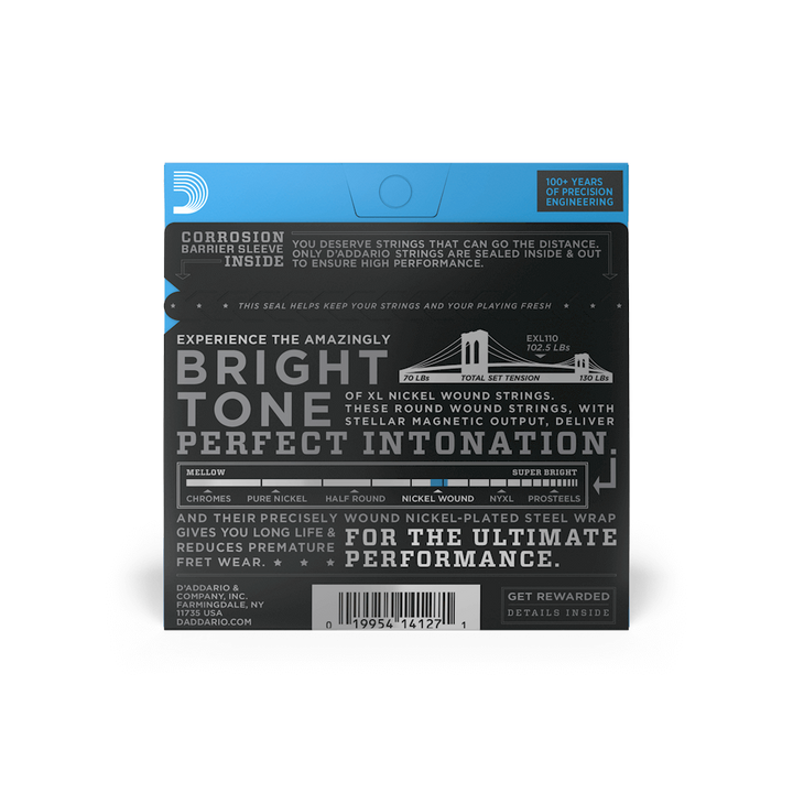 Daddario EXL110 Electric Guitar Strings 10-46 Regular Light, XL Nickel Wound - Royal | Musiqi Alətləri mağazası