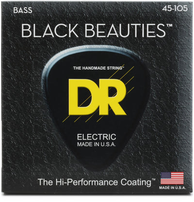 DR Strings BKB-45 Black Beauties Coated Steel Bass Guitar Strings - .045-.105 Medium