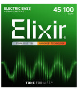 Elixir 14652 Stainless Steel NANOWEB Bass Strings 45–100, 4-String Light Long Scale
