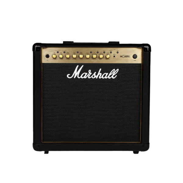 Marshall guitar amplifier on a dark background