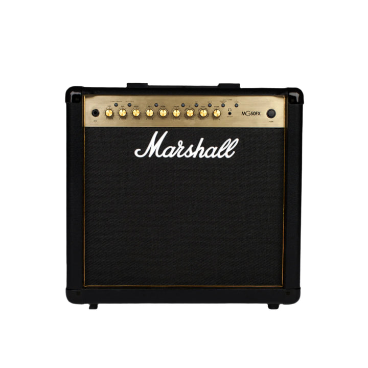 Marshall guitar amplifier on a dark background
