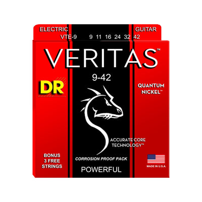 DR Strings VTE-9 Veritas Electric Guitar Strings, Light, 9-42