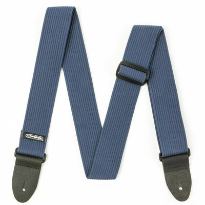Dunlop D2701NV Ribbed Cotton Guitar Strap, Navy Blue