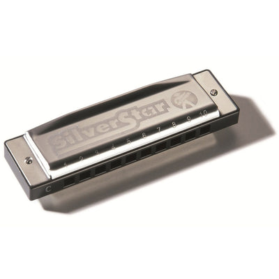 Hohner M5041167 Silver Star Key Bb 10 Hole Harmonica with Case