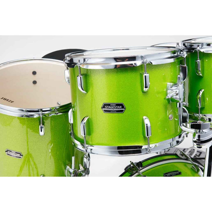 TAMA ST58H6C-LGS Stagestar 5-Piece Drum Kit with 18" Bass Drum, Cymbals and Hardware - Lime Green Sparkle