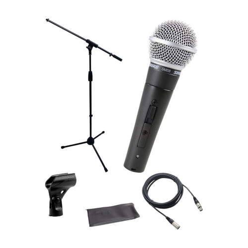 SHURE SM58-KM-SOM bundle with XLR Cable, 6m and K&M mic stand